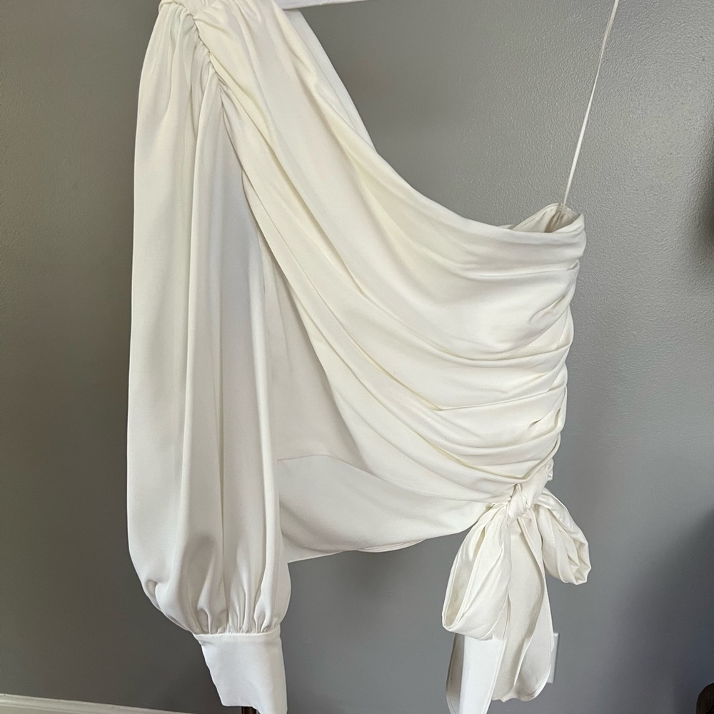 Amanda Uprichard one sleeve Bexley Blouse